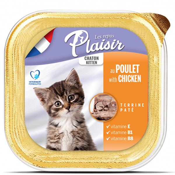 BARQUETTE PLAISIR KITTEN POULET/LAIT 100
