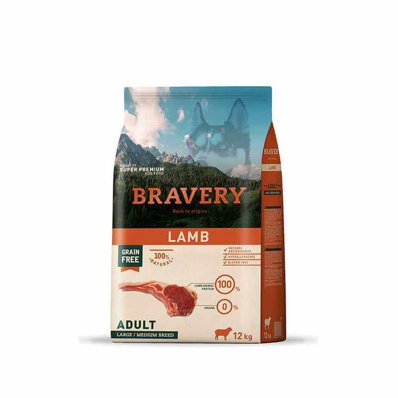 BRAVERY Adult Medium & Large Sans Céréales agneau 