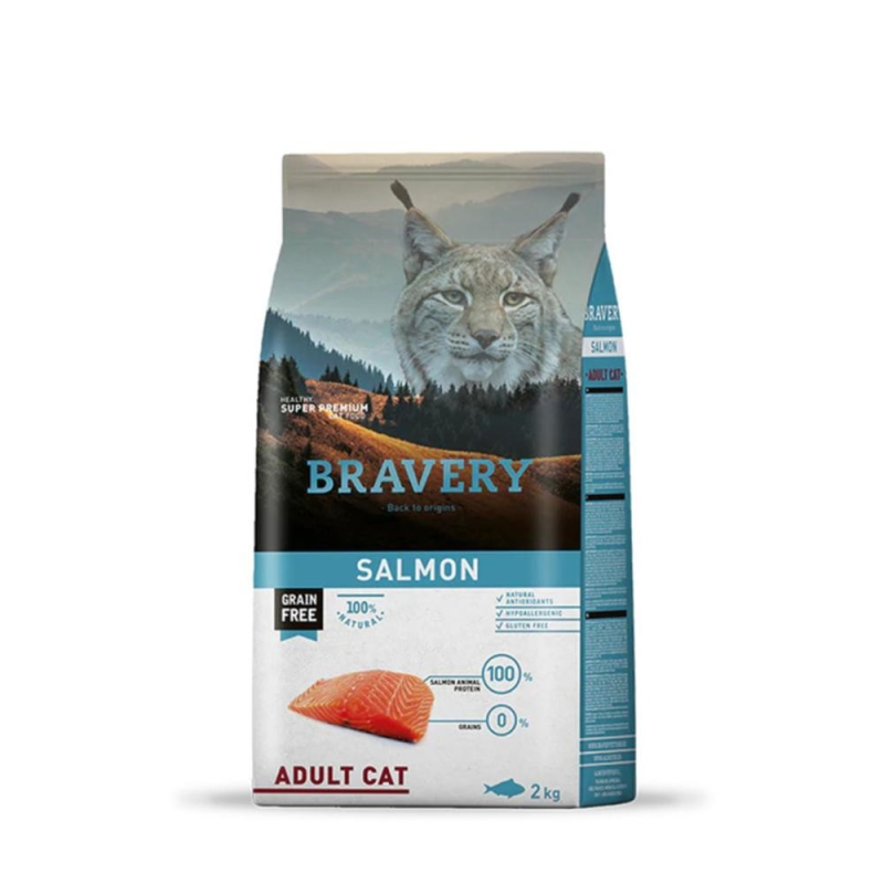BRAVERY Chat Adulte Sans Céréales au saumon