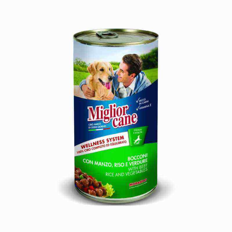 MIGLIOR CANE Bœuf / Riz / Legumes BOITE 1.250 KG