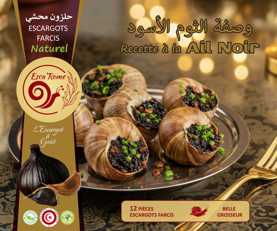 Escargots Farcis à l'AIL NOIR (12 Pièces) 